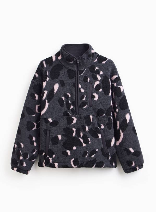 REAKTIV Leopard Borg Half Zip M